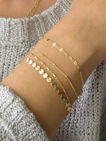 4-pack Set Bracelets Tube Chain Disc Lace Bracelet