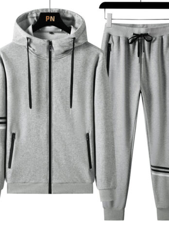 Men’s Casual Sports Pure Cotton Hooded Sweater Trousers Two-piece Set