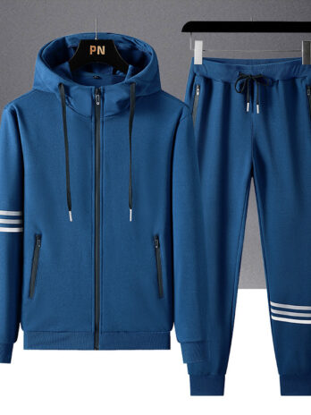 Men’s Casual Sports Pure Cotton Hooded Sweater Trousers Two-piece Set